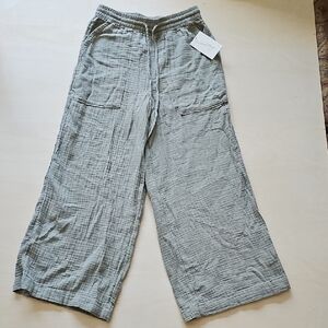 Universal Thread XS Olive Sage Cotton Gauze Wide-Leg Pants